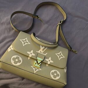 Designer inspired tan satchel handbag